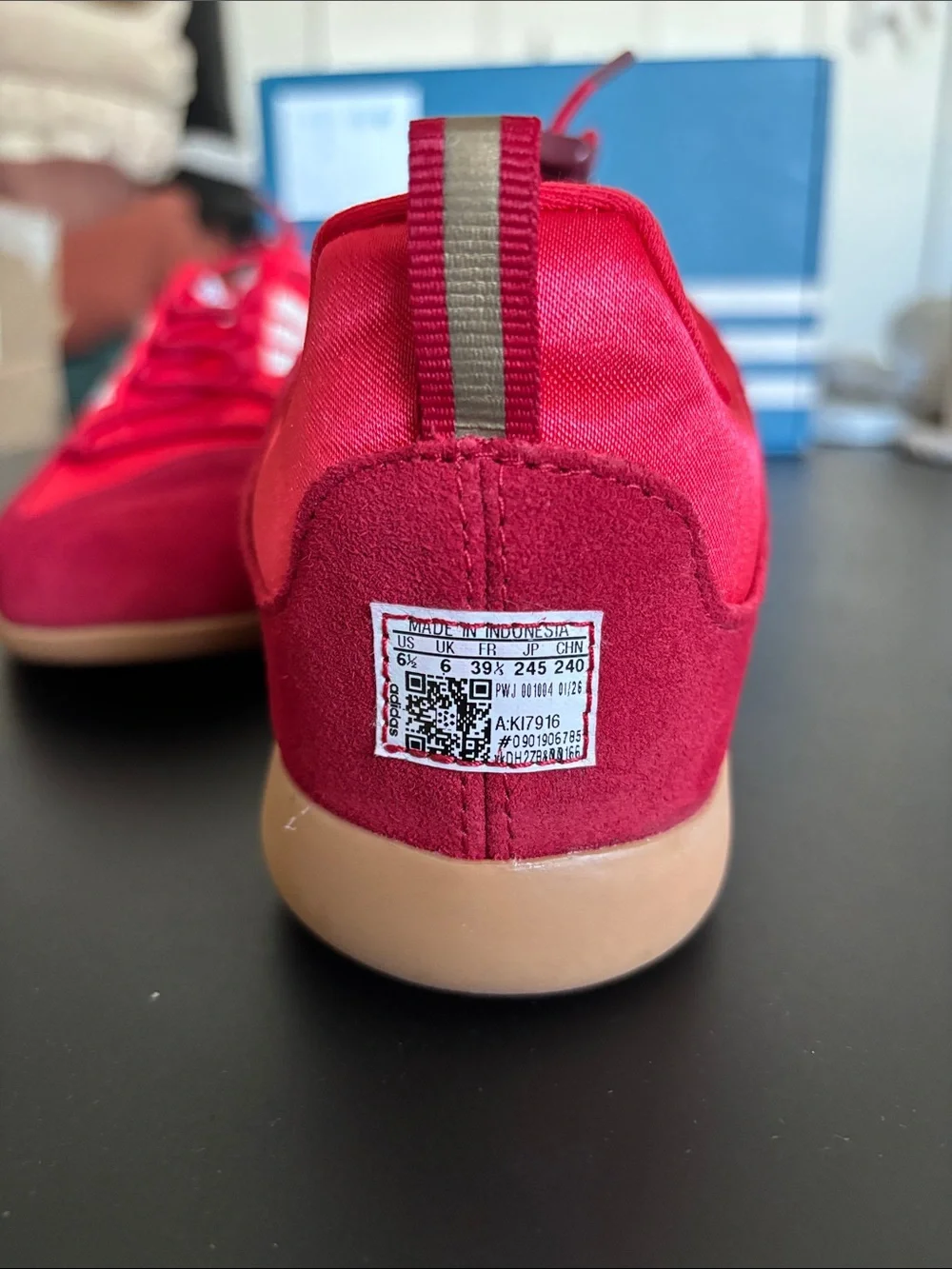 adidas Para Bad Bunny Red and White Low-Profile Sneakers - Picture 5 of 9